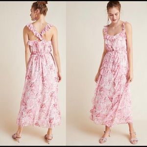 NEW Anthropologie  Cheryl Ruffled Maxi Dress